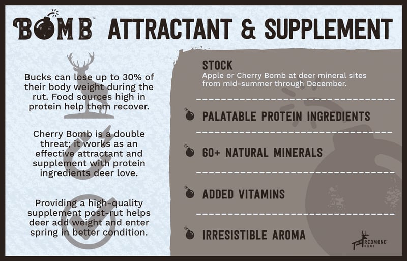 Redmond Bomb attractant and supplemental deer feed
